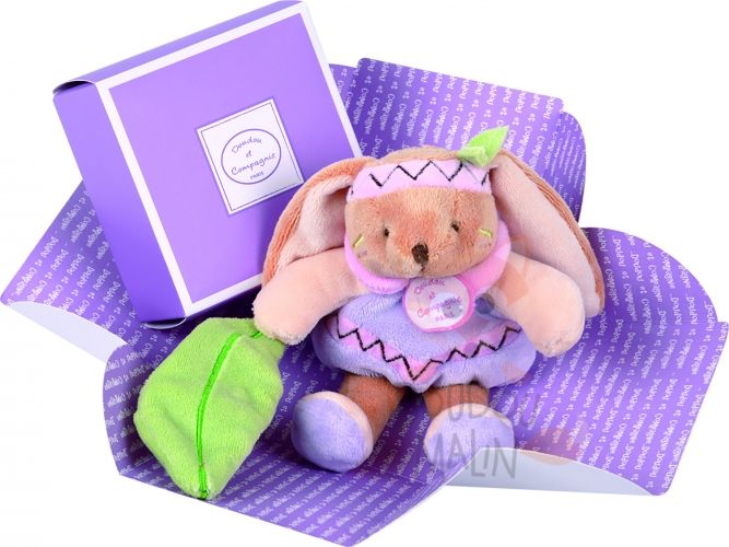  lila lapin violet vert marron feuille 